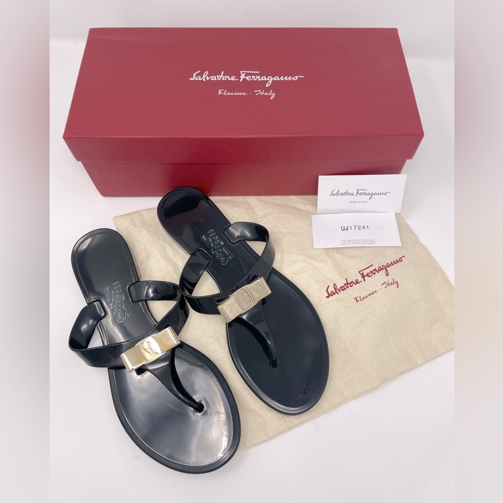 SASSY PVC Salvatore Ferragamo Farelia thong sandal.